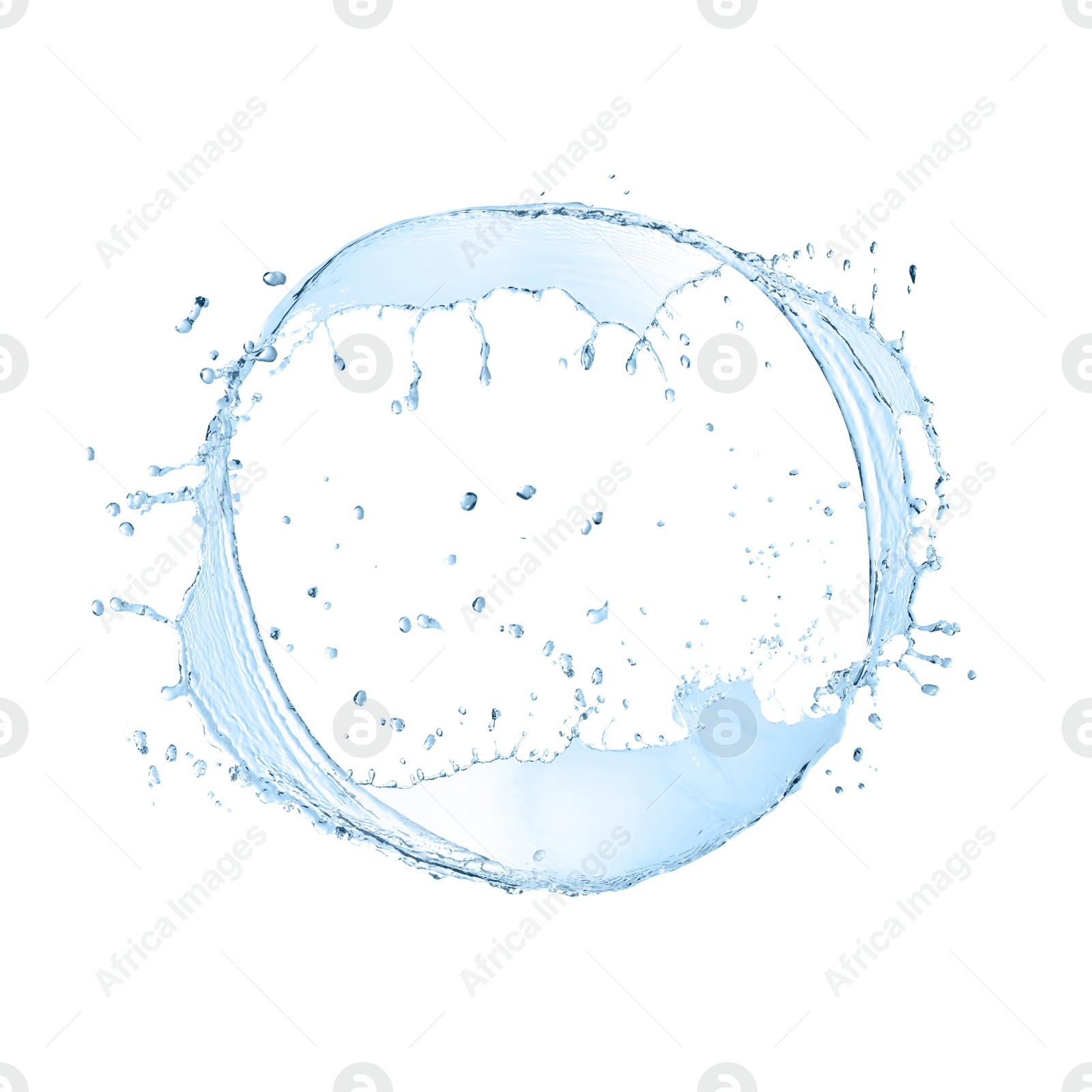 Illustration of Splash of fresh water in shape of circle isolated on white