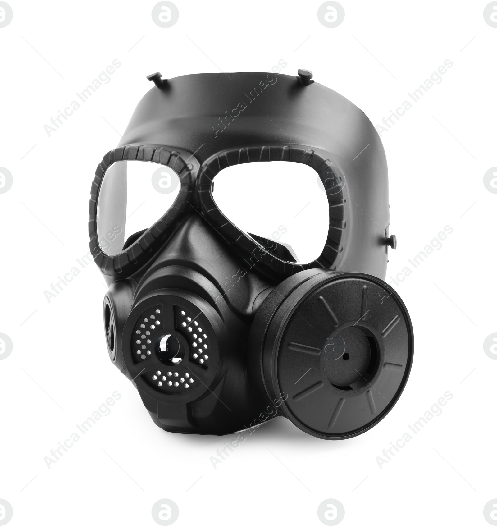 Photo of One gas mask isolated on white. Safety equipment