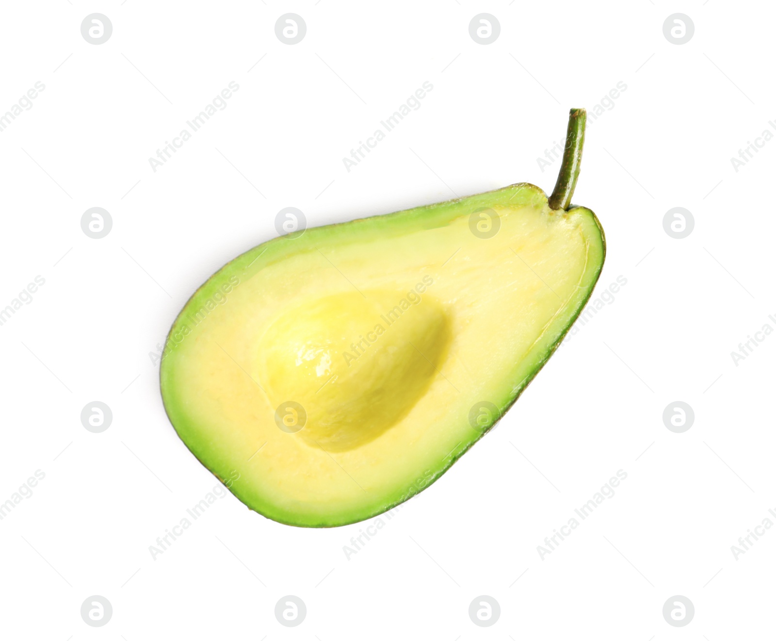 Photo of Half of avocado on white background