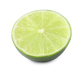 Photo of Citrus fruit. Half of fresh lime isolated on white