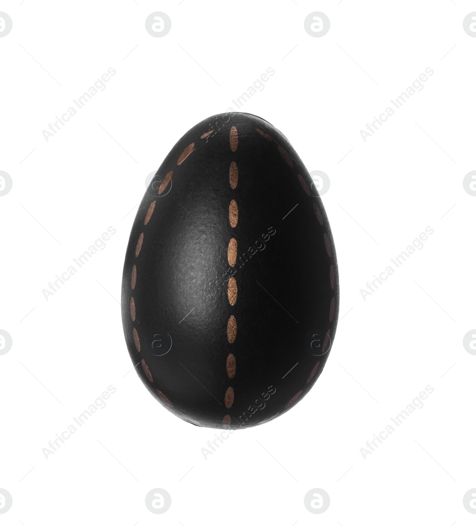 Photo of One black Easter egg isolated on white