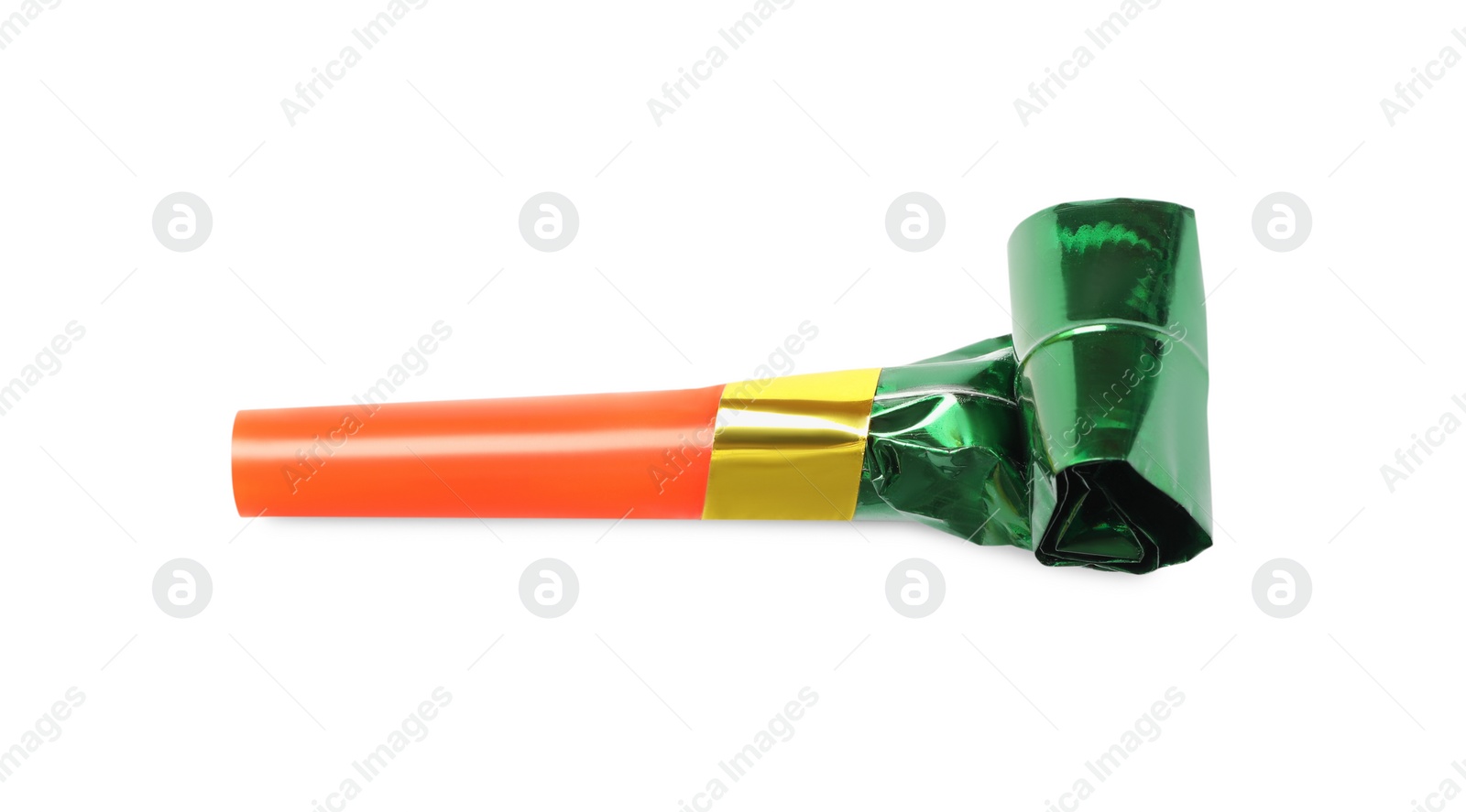 Photo of Party blower isolated on white, top view