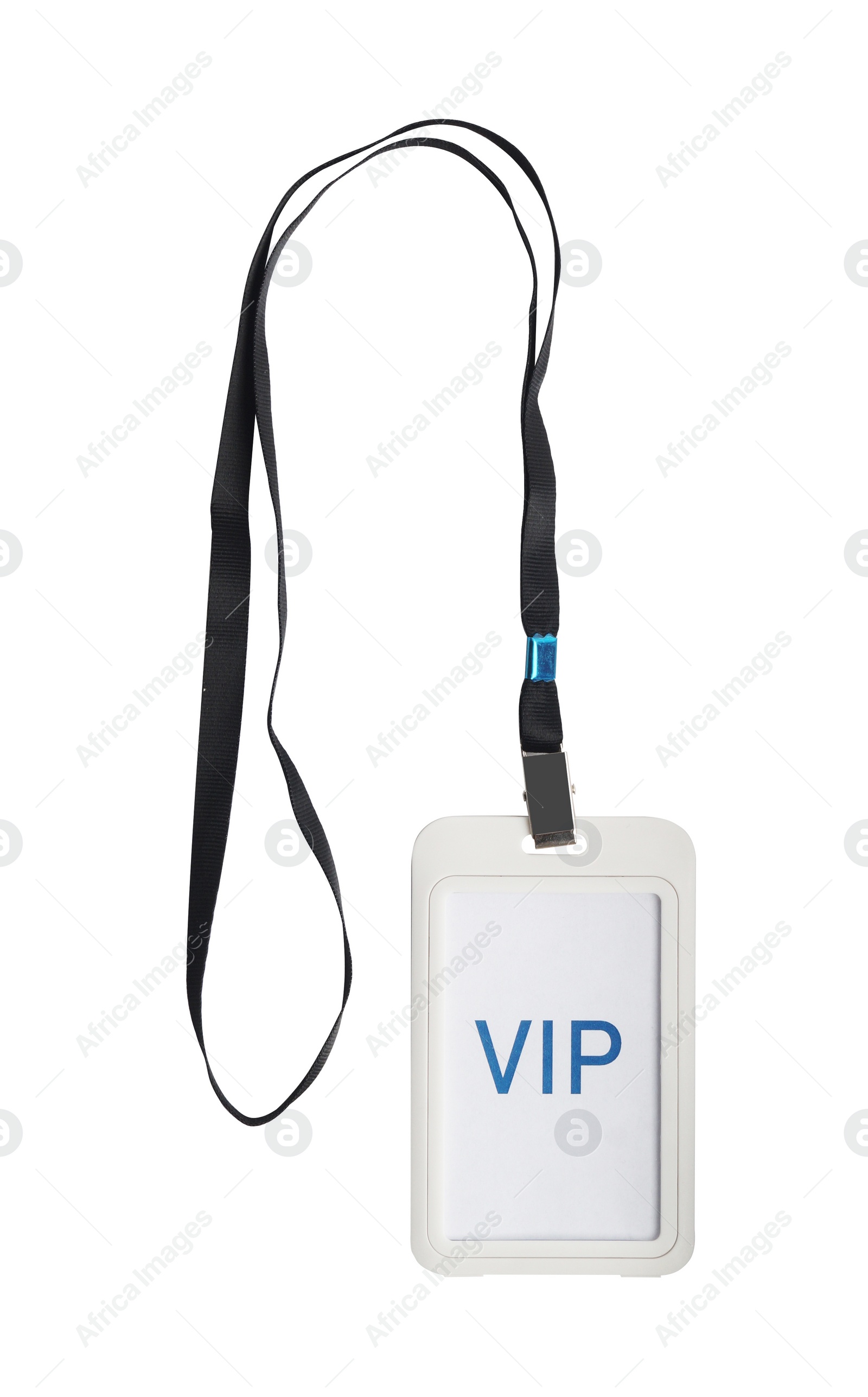 Photo of Vip badge isolated on white, top view