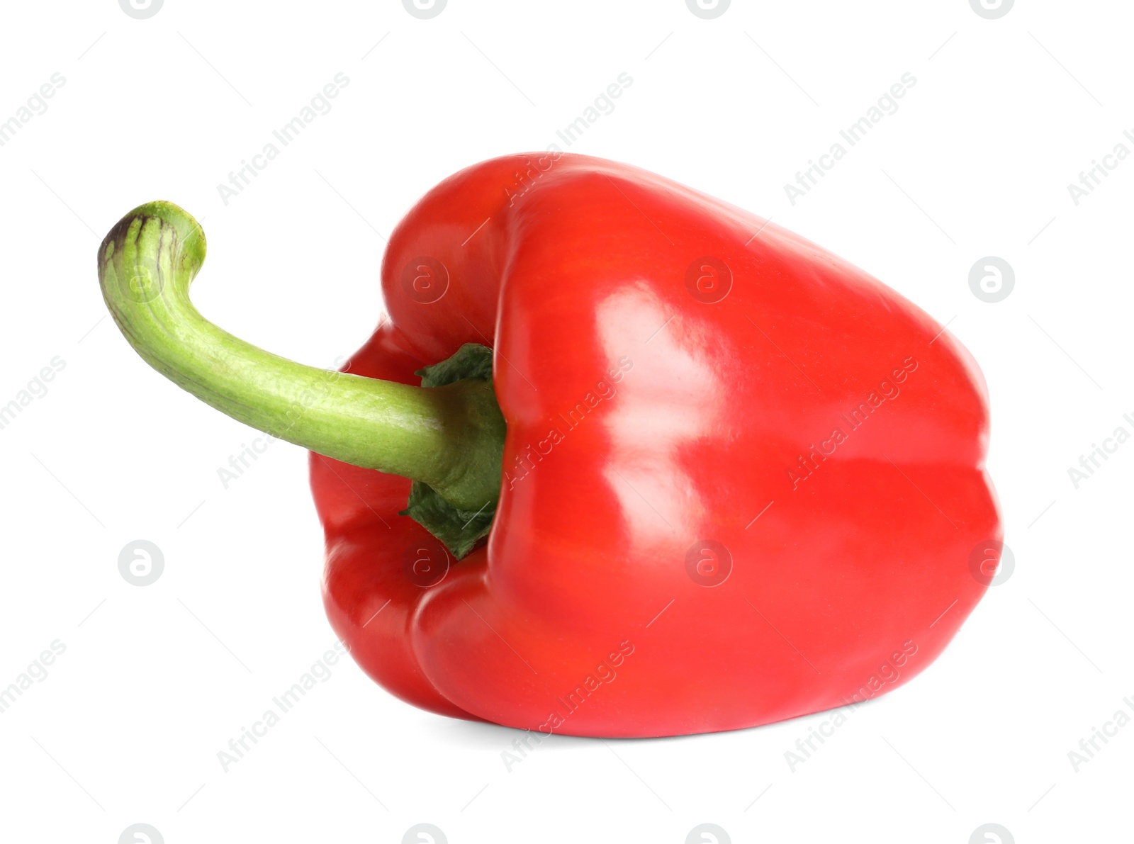 Photo of Tasty ripe red bell pepper on white background