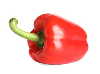 Tasty ripe red bell pepper on white background