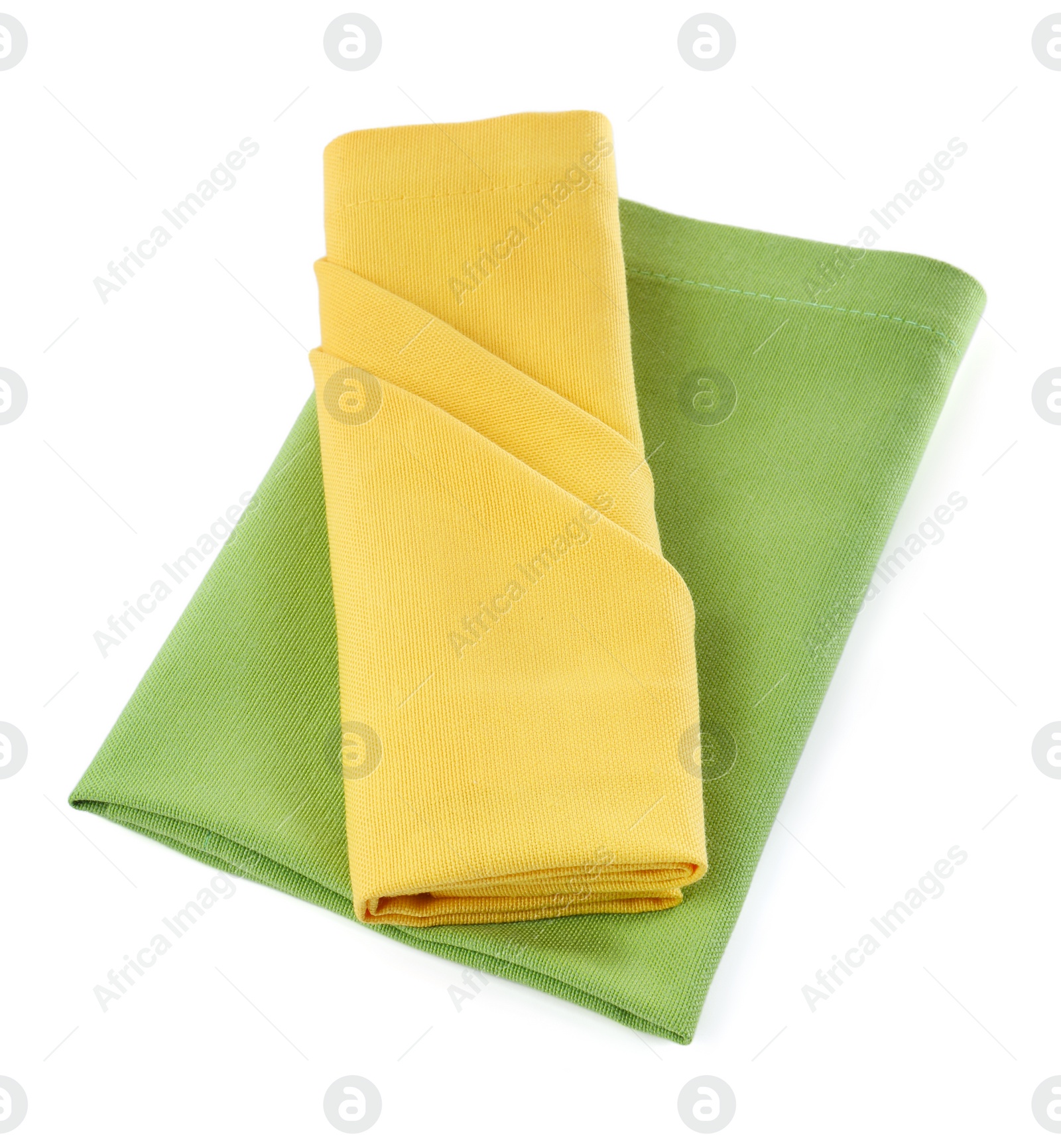 Photo of Fabric napkins for table setting isolated on white