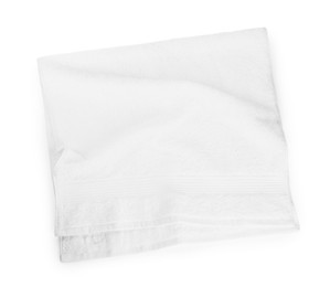 Photo of Terry towel isolated on white, top view