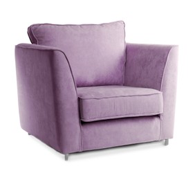 Image of One comfortable light purple armchair isolated on white