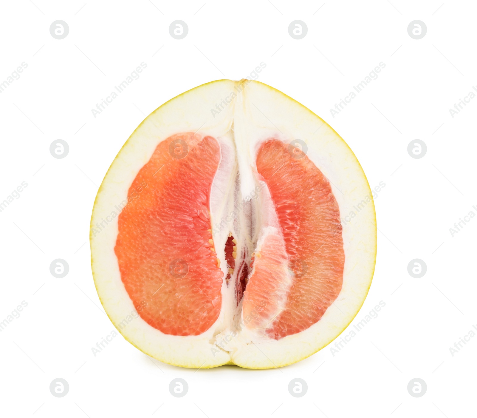 Photo of Half of fresh pomelo isolated on white