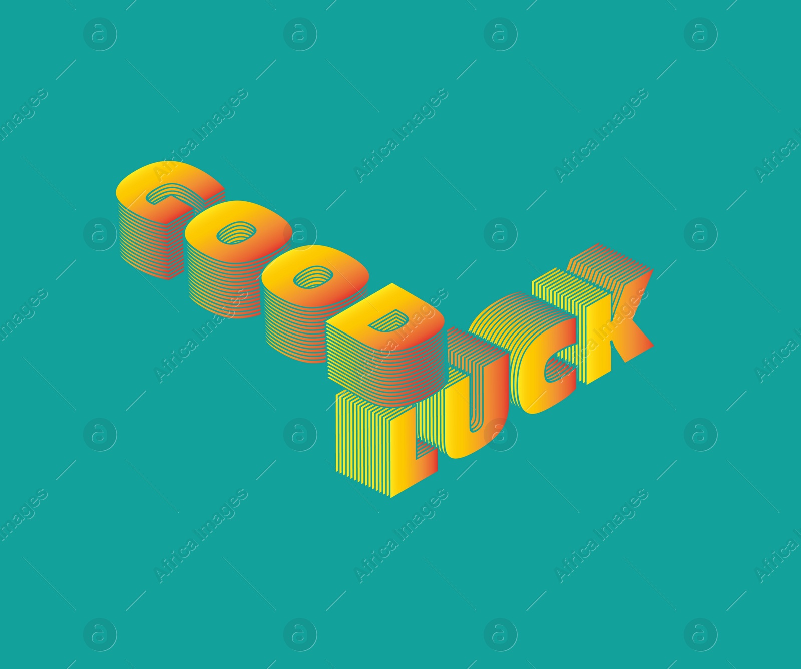 Image of Good luck wish. Creative card with text