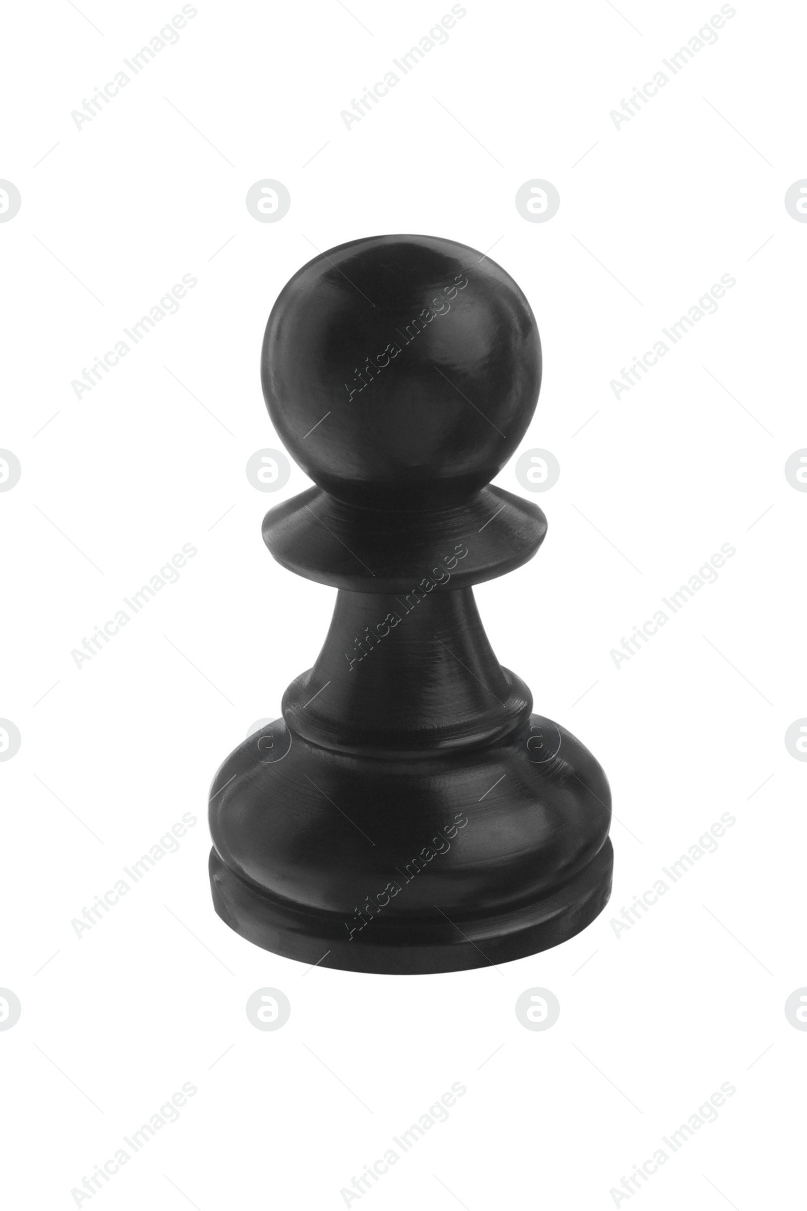 Photo of Black wooden chess pawn isolated on white