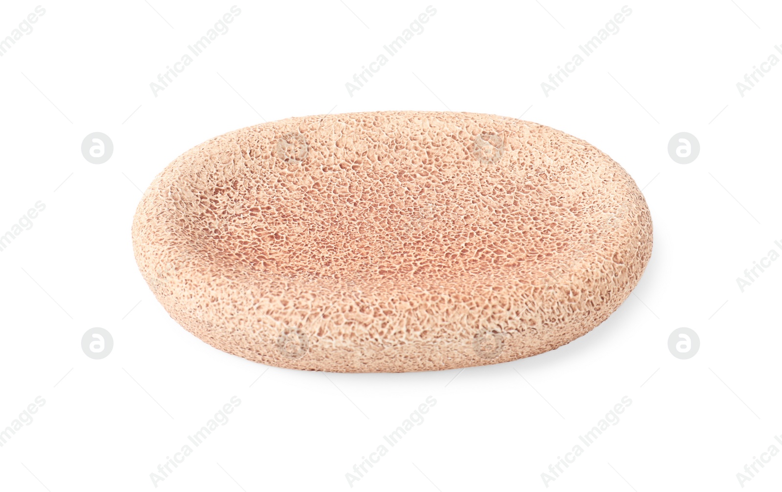 Photo of Bath accessory. Ceramic soap dish isolated on white