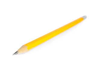 Photo of Graphite pencil with eraser isolated on white