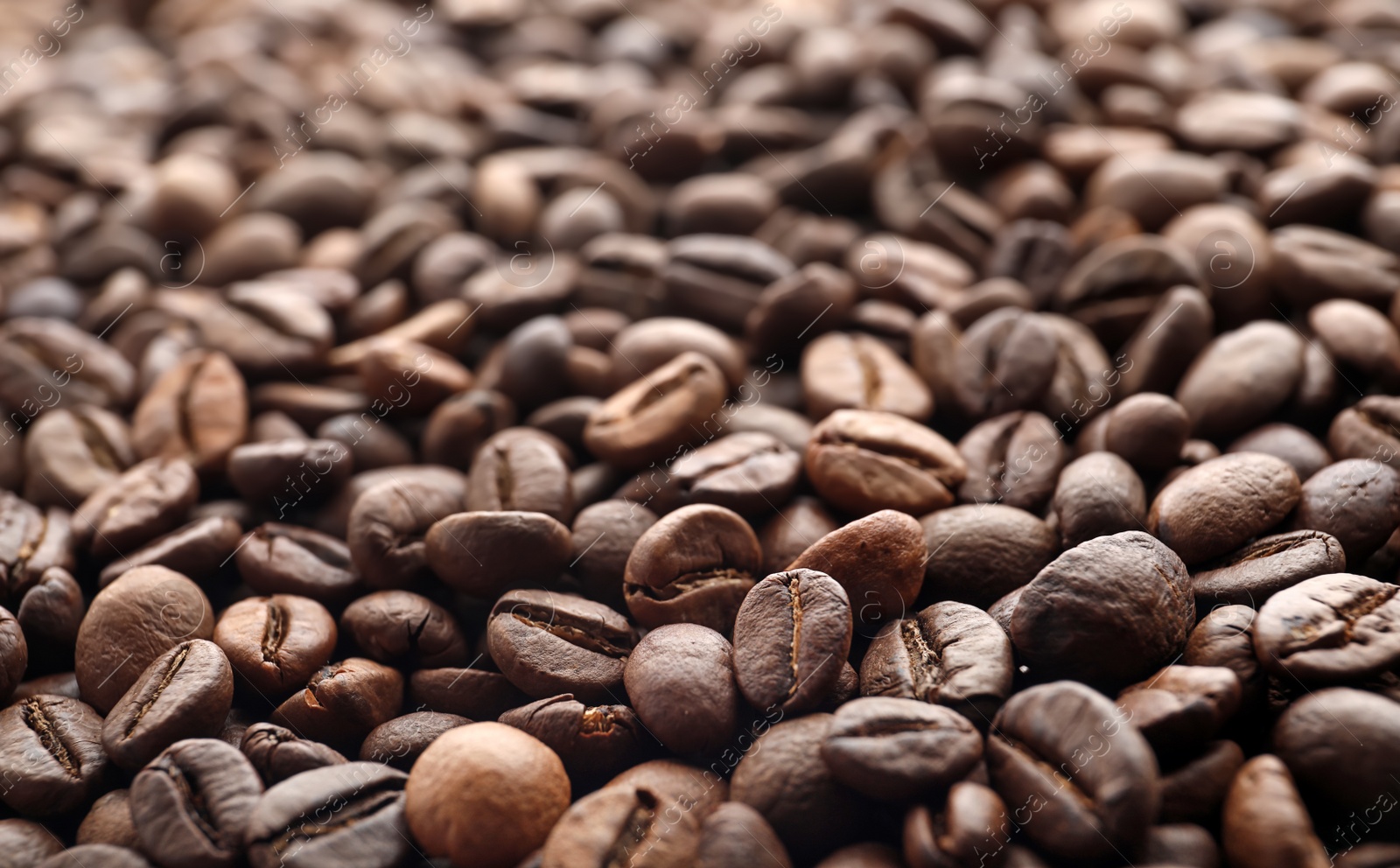 Photo of Coffee beans as background, closeup