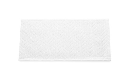 Photo of One paper towel isolated on white, top view