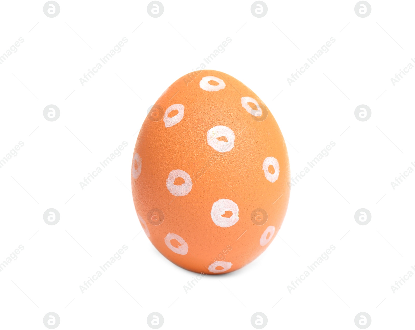 Photo of Orange egg for Easter celebration isolated on white