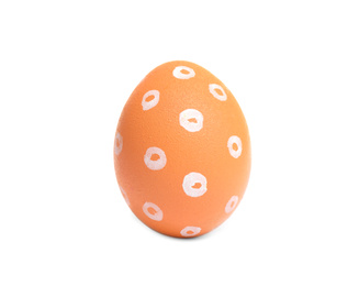 Photo of Orange egg for Easter celebration isolated on white