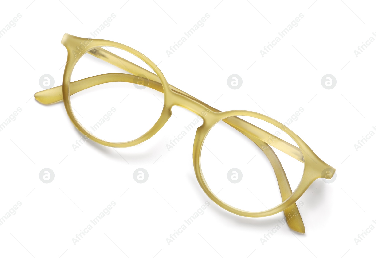 Photo of Glasses with corrective lenses on white background