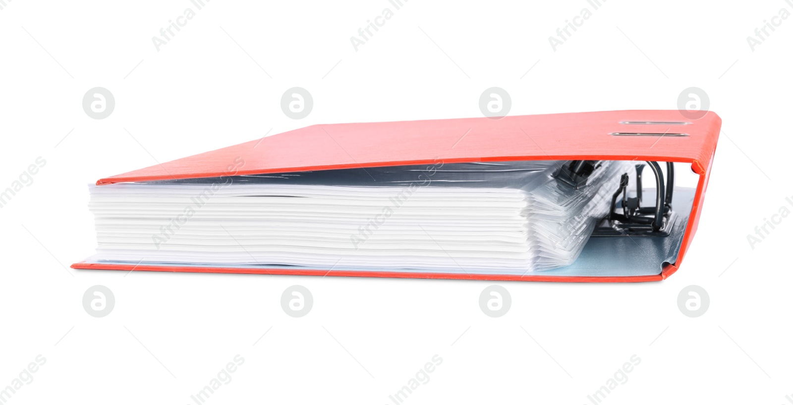 Photo of One red office folder isolated on white