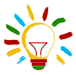 Illustration of Light bulb illustration on white background. Concept of creative idea and innovation