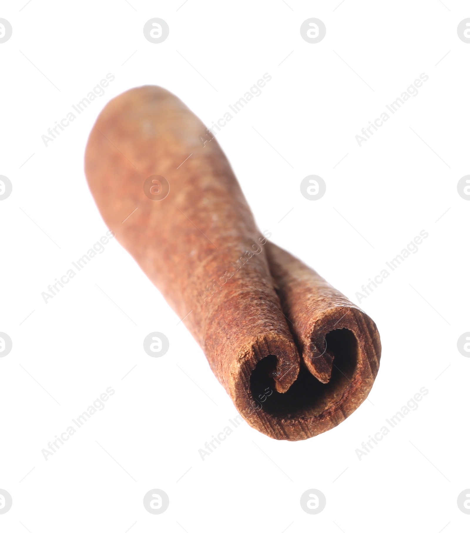 Photo of One aromatic cinnamon stick isolated on white