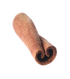 Photo of One aromatic cinnamon stick isolated on white