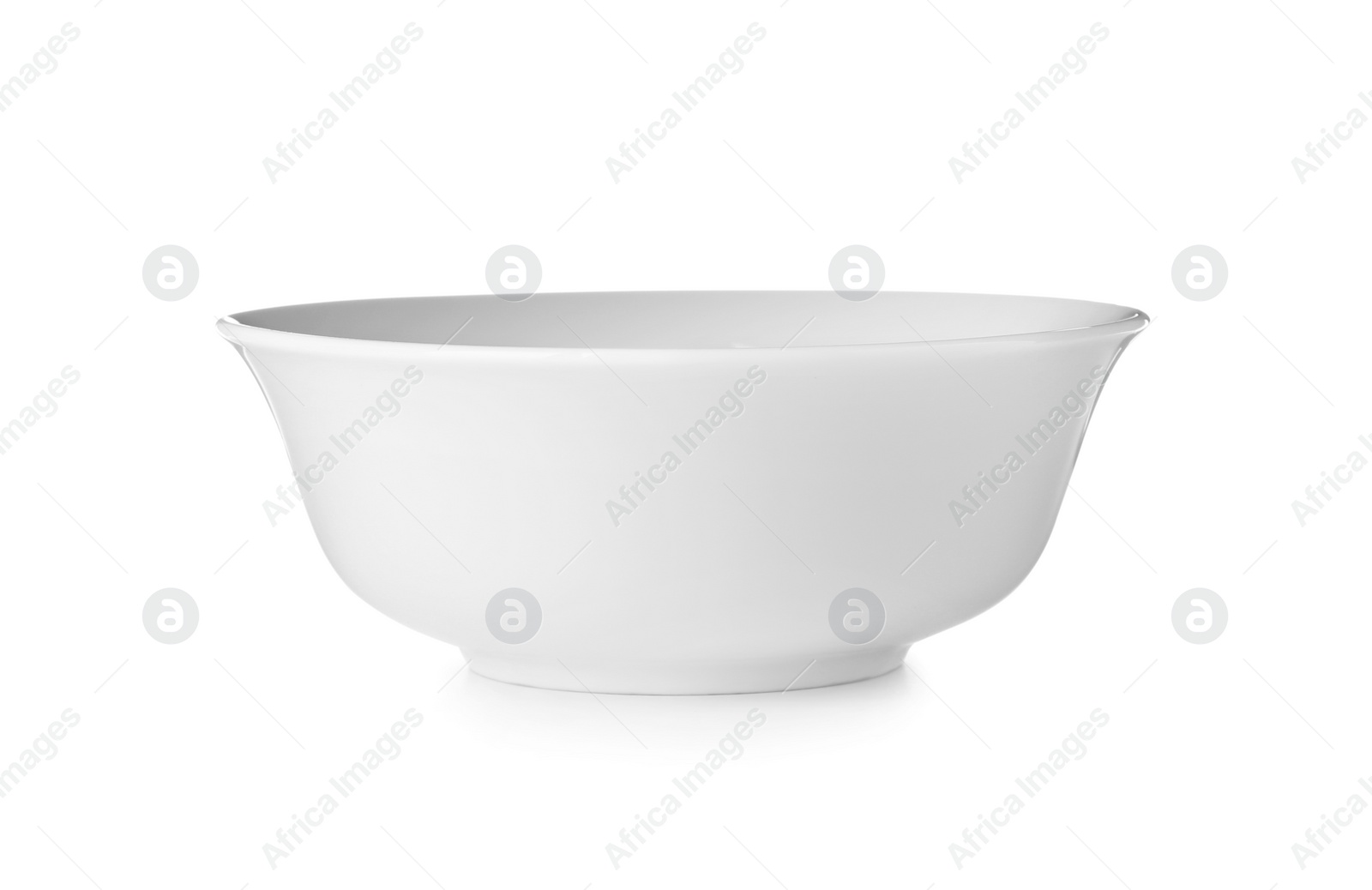 Photo of Ceramic bowl with space for text on white background. Washing dishes