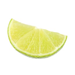 Photo of Slice of fresh green ripe lime isolated on white