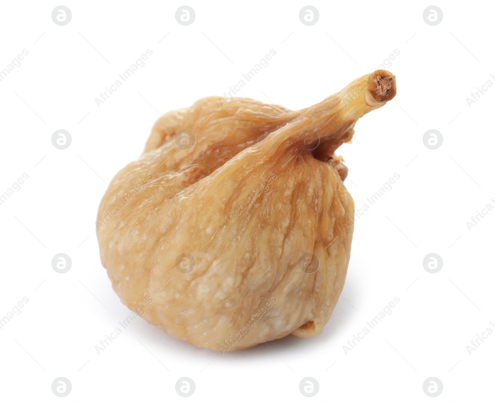 Photo of Tasty fig on white background. Dried fruit as healthy food