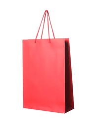 One red shopping bag isolated on white