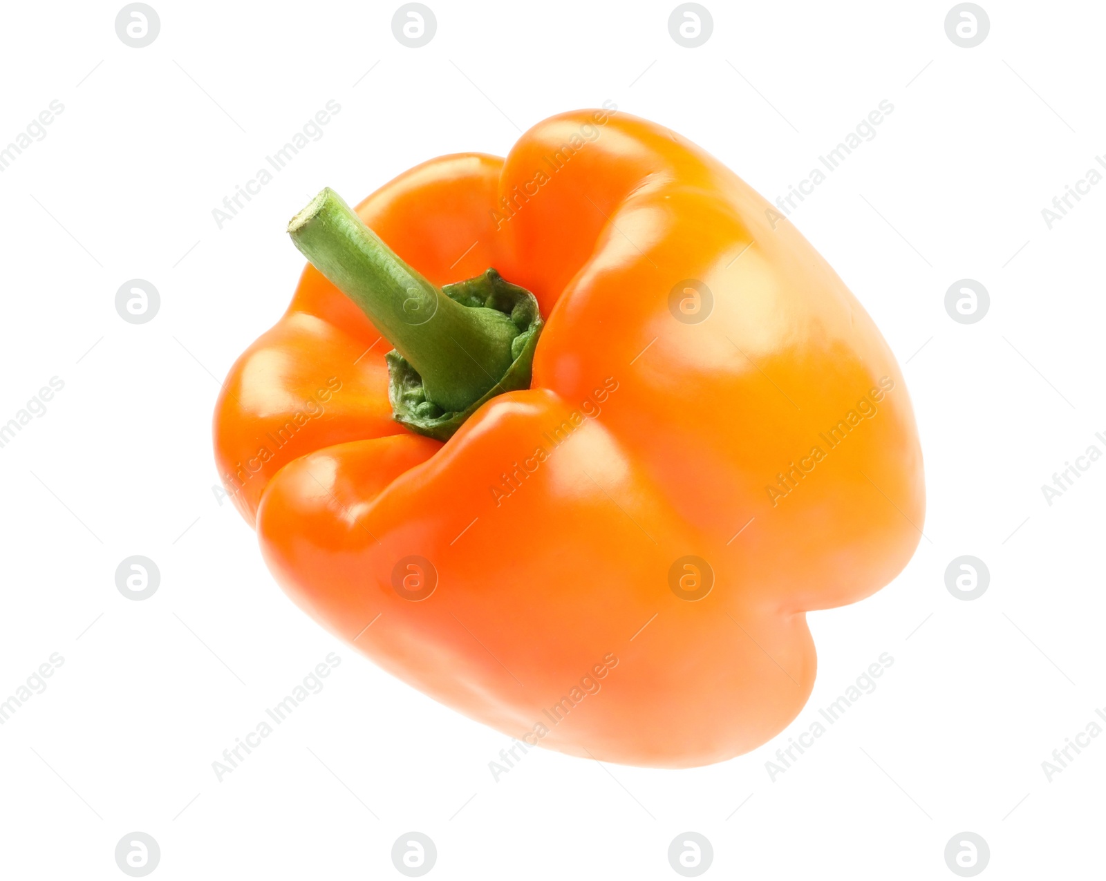 Photo of Ripe orange bell pepper isolated on white