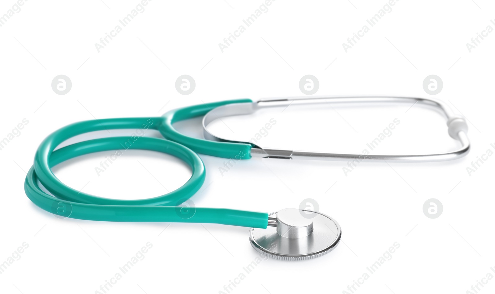 Photo of Stethoscope on white background. Professional medical device