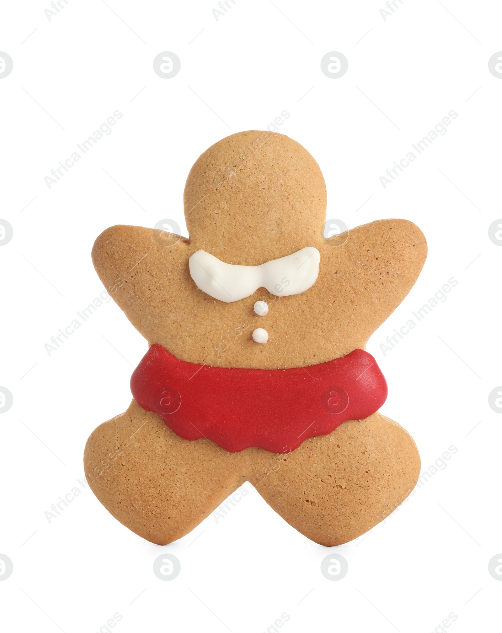 Photo of Tasty homemade Christmas cookie on white background