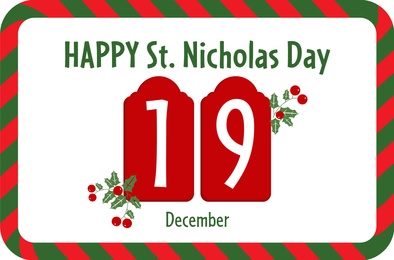 Happy Saint Nicholas Day. Greeting card design 