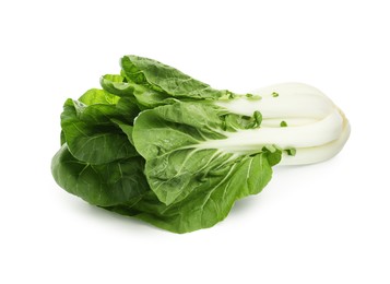 Fresh green pak choy cabbage isolated on white