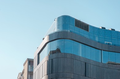 Beautiful view of modern building on sunny day