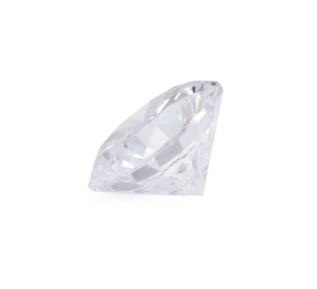 Photo of One beautiful shiny diamond isolated on white