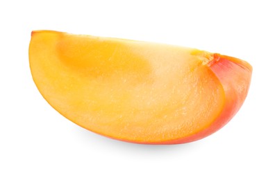 Photo of Piece of fresh persimmon fruit isolated on white