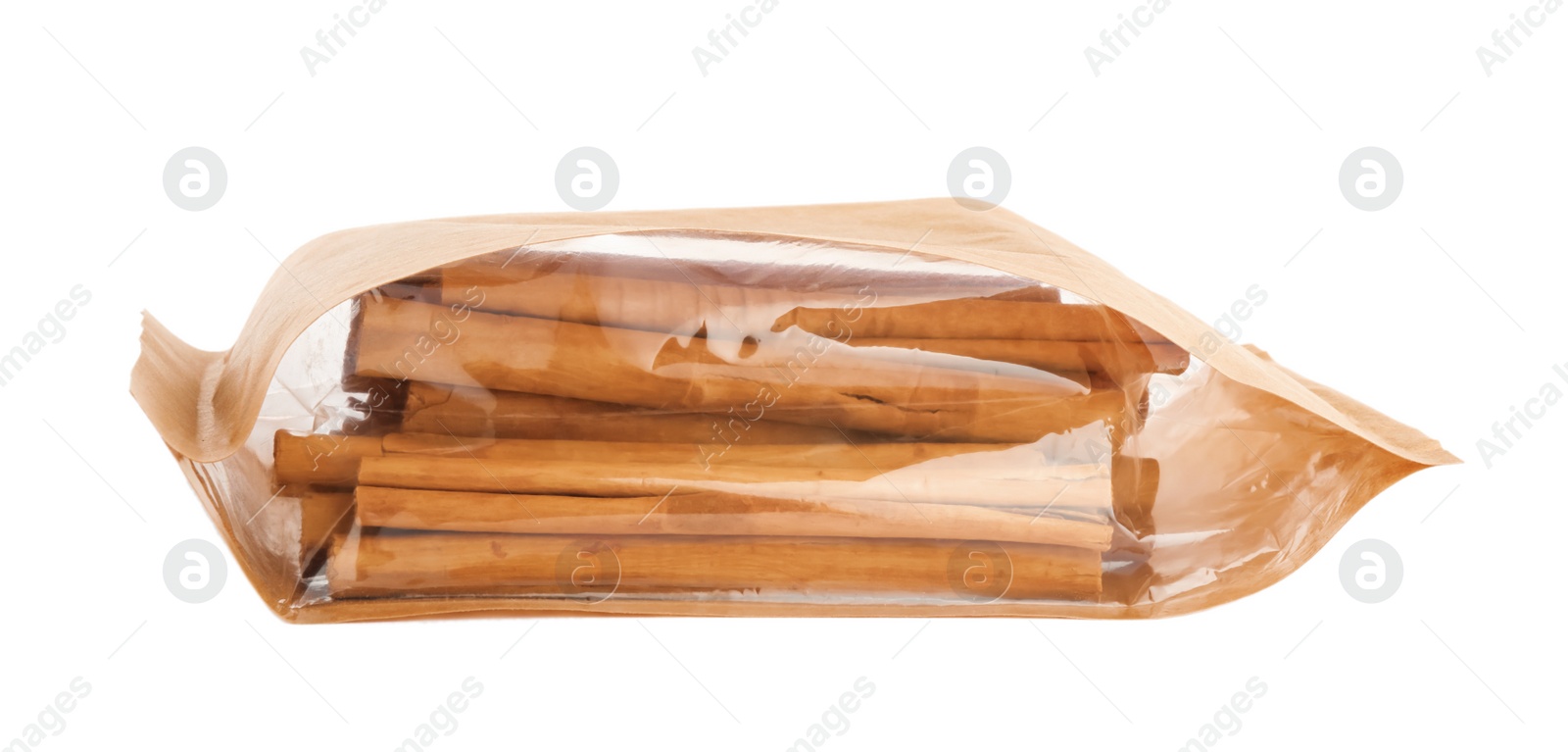 Photo of Aromatic dry cinnamon sticks on white background