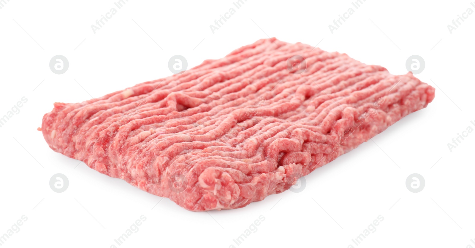 Photo of Fresh raw ground meat isolated on white