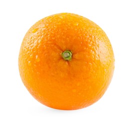 Photo of One whole ripe orange isolated on white