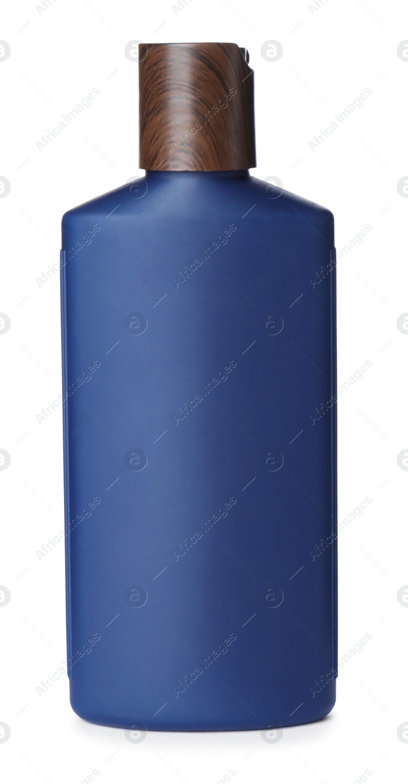 Photo of Blue bottle isolated on white. Men's cosmetics