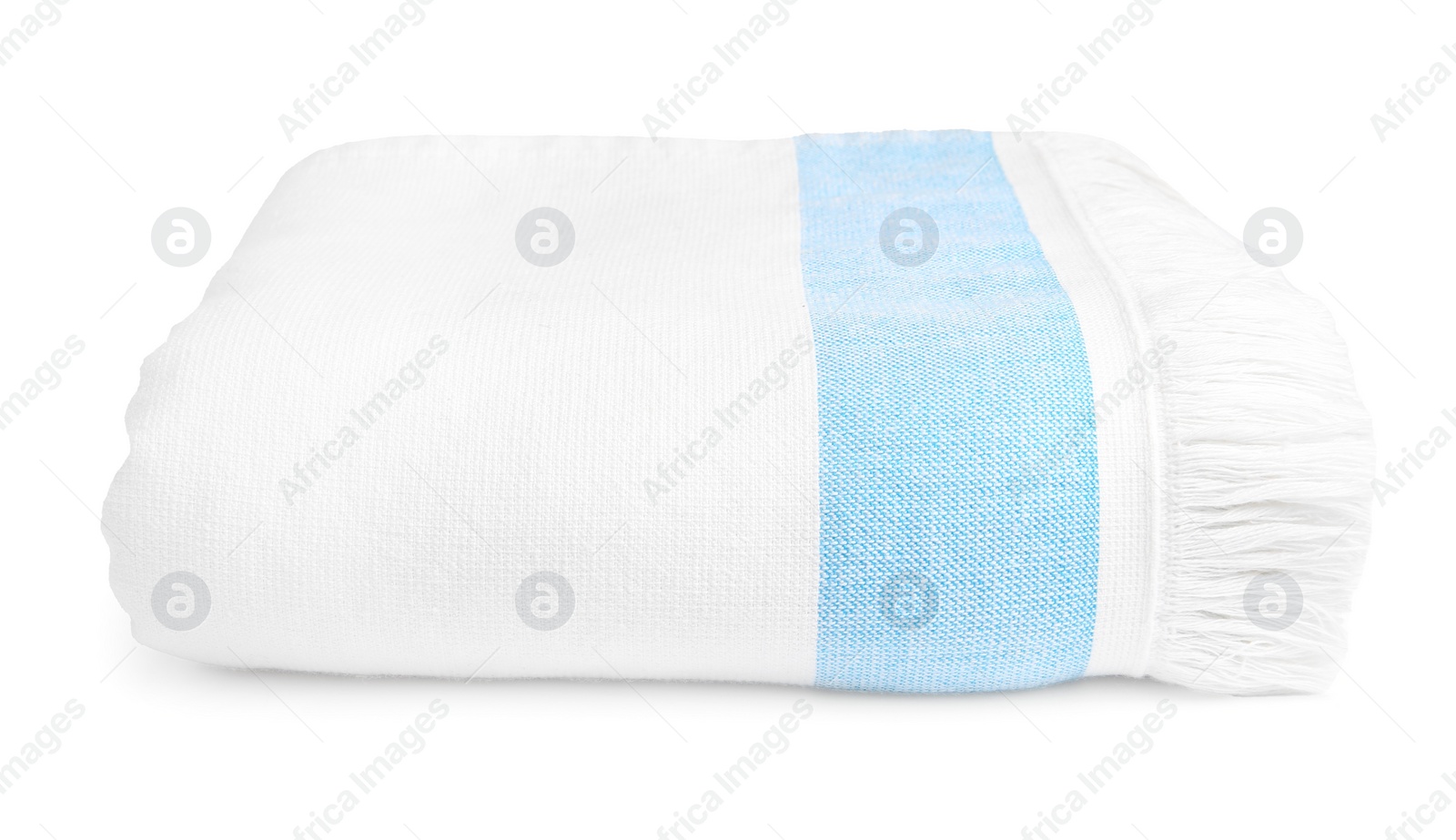 Photo of One soft beach towel isolated on white