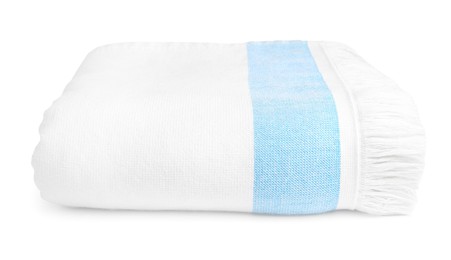 Photo of One soft beach towel isolated on white