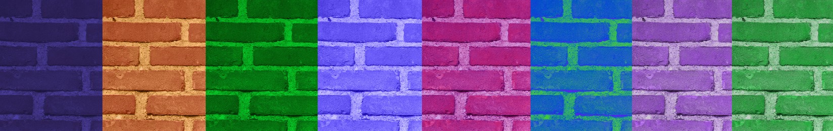 Image of Collage of brick wall textures in different colors