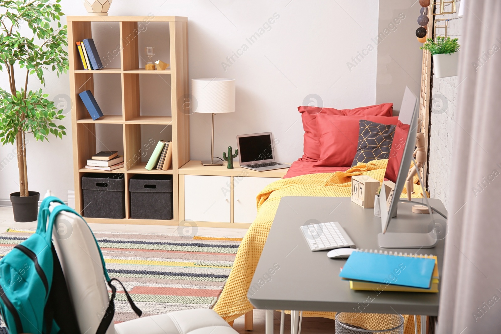 Photo of Modern child room interior with comfortable bed