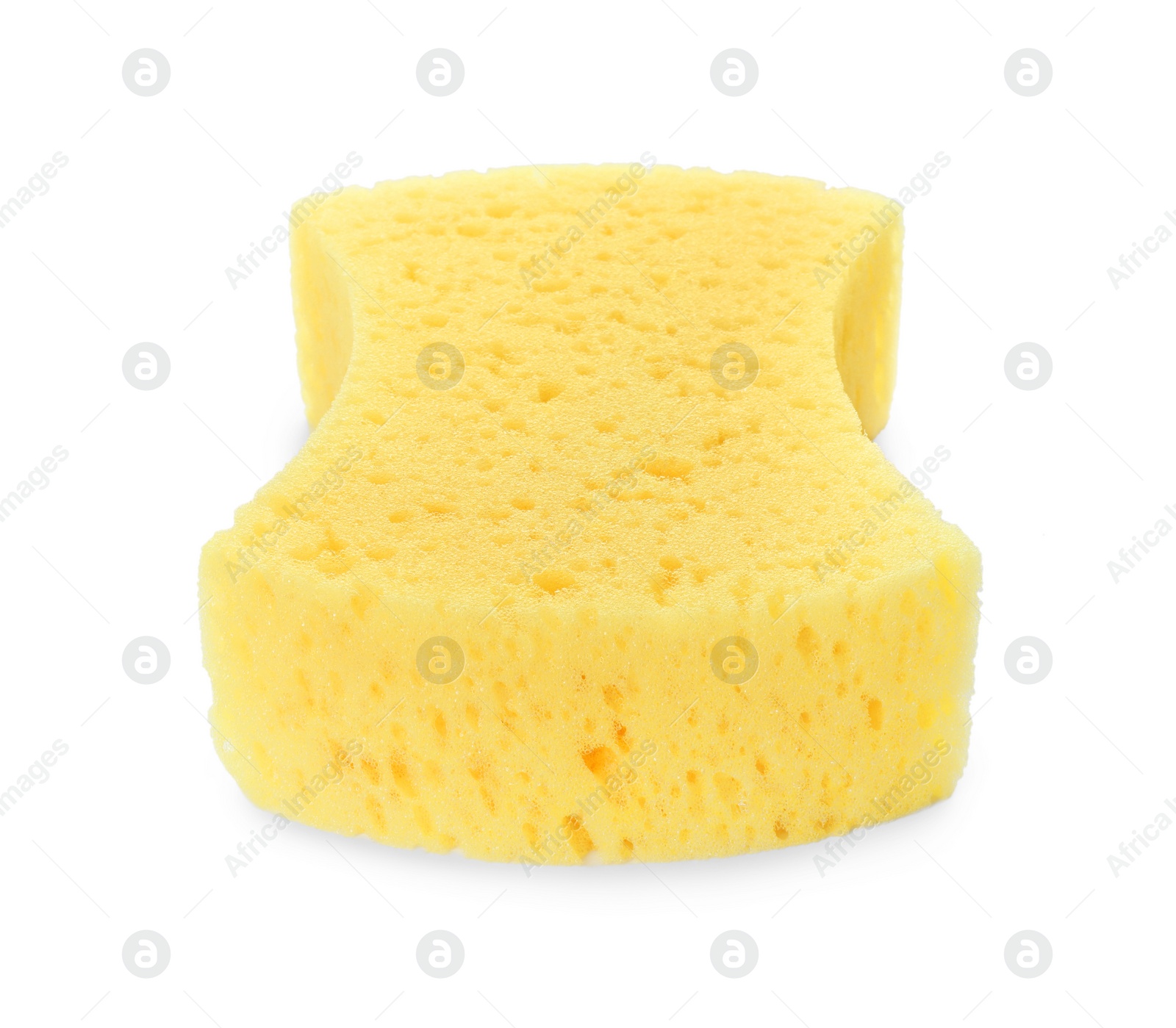 Photo of One new yellow sponge isolated on white