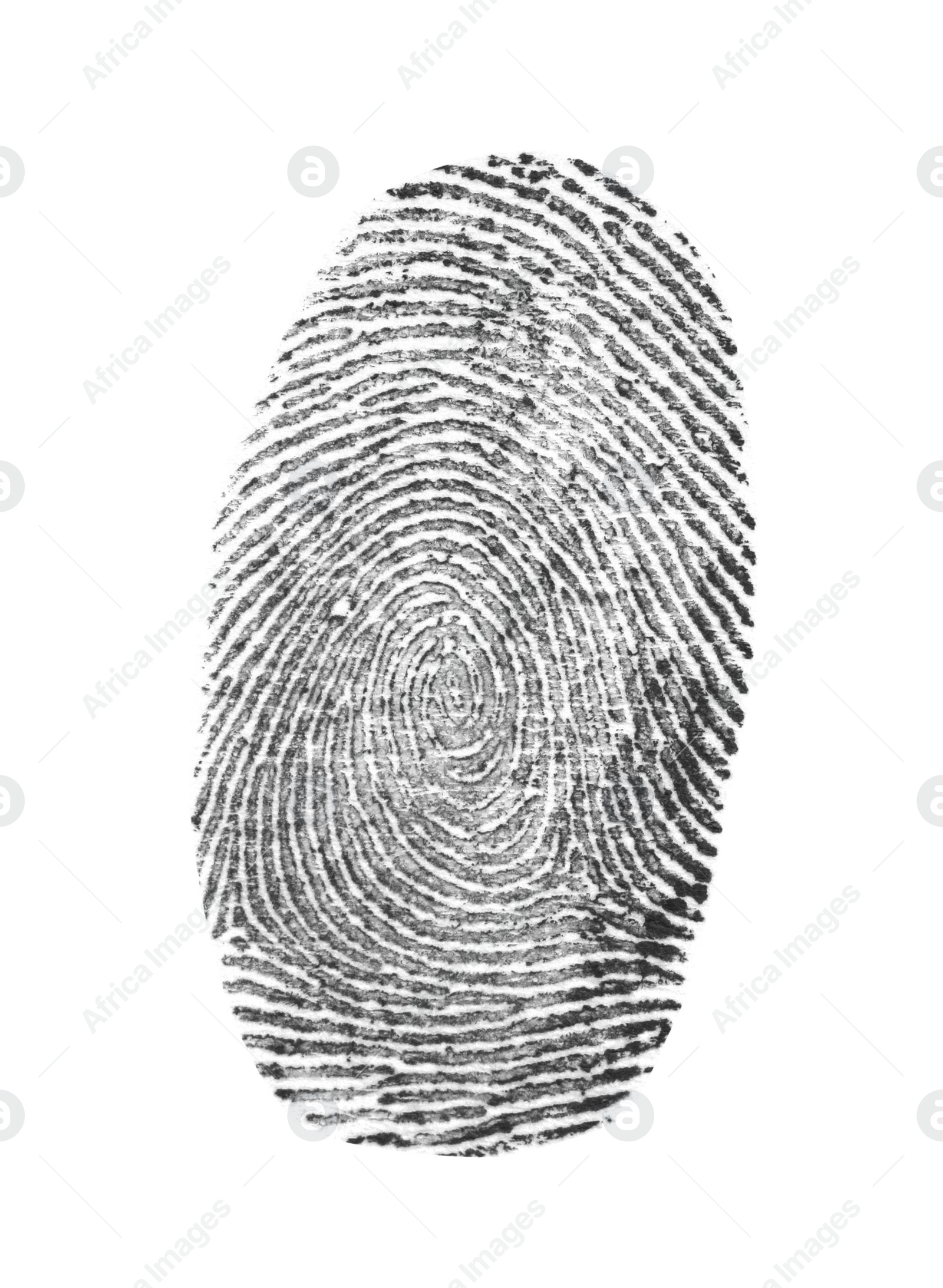 Photo of Black fingerprint made with ink on white background