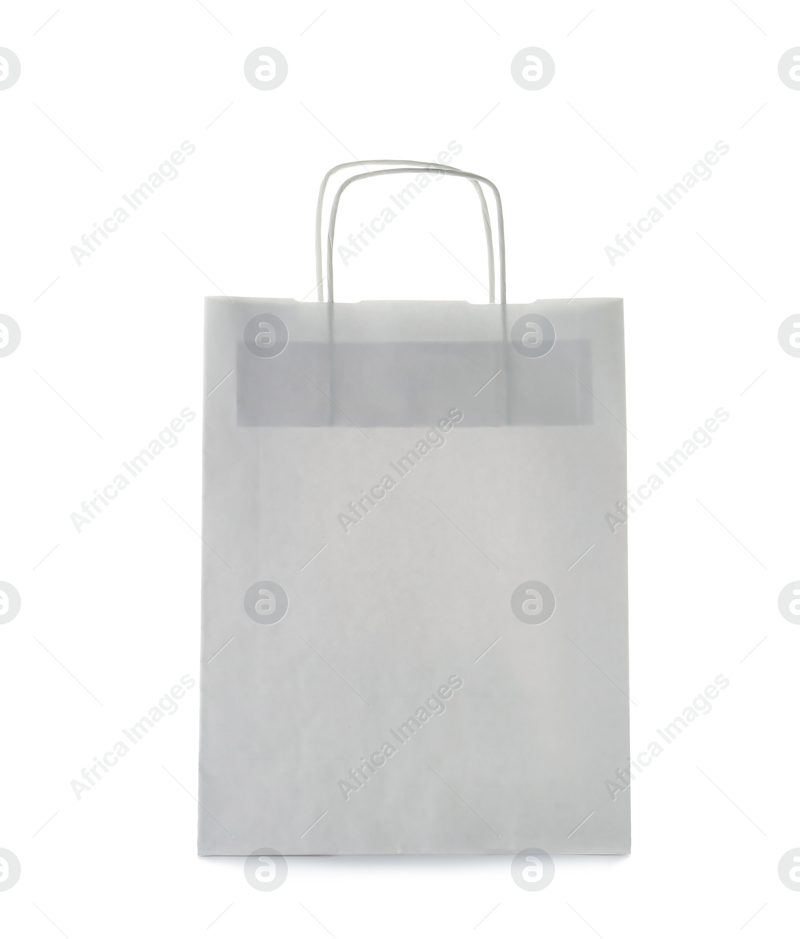 Photo of Mockup of paper shopping bag on white background