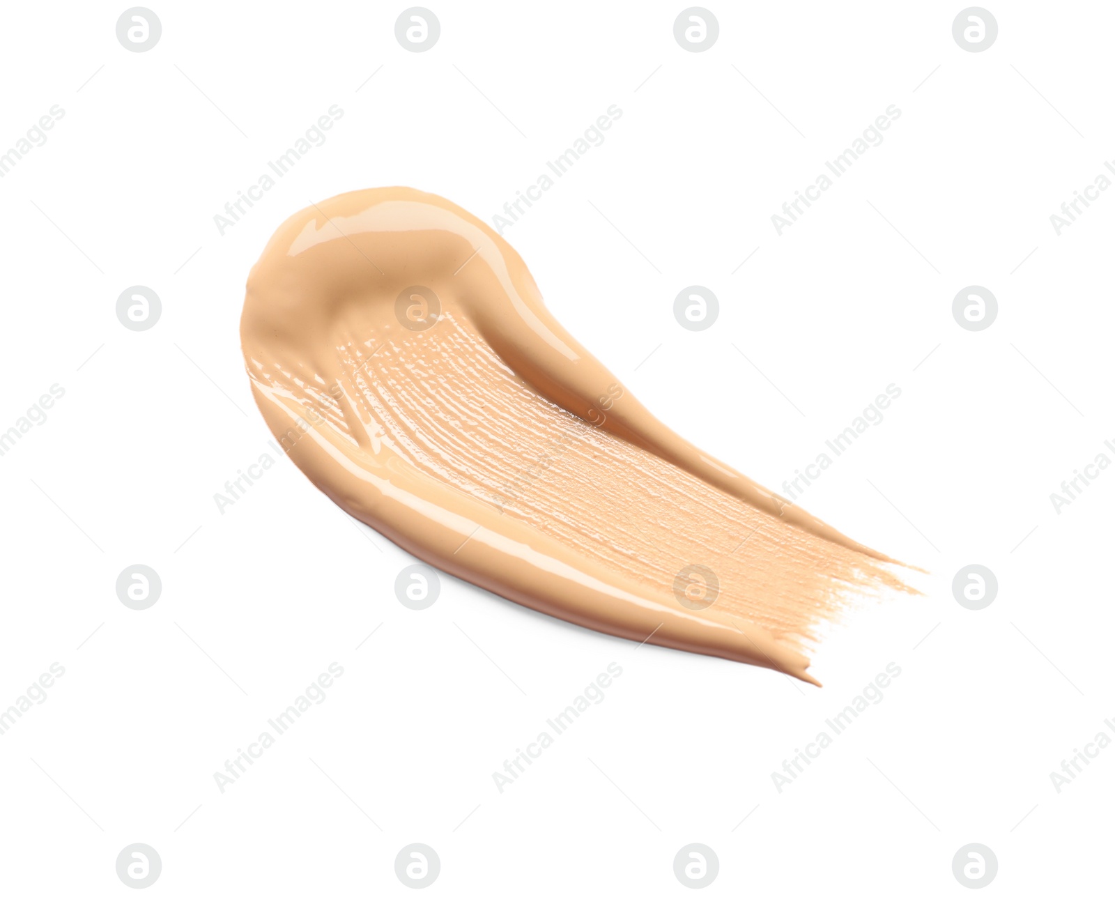 Photo of Smear of skin foundation isolated on white, top view